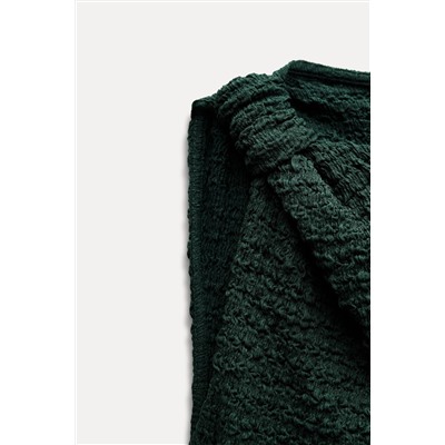LONG TEXTURED DRESS WITH KNOT