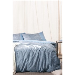Orpen King Size %100 Pamuk Madame Coco Crep Baskılı Nevresim Takımı - Mavi
