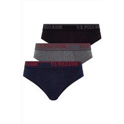 U.S. Polo Assn. Erkek Siyah - Antrasit Melanj - Lacivert 3 Lü Slip 80436