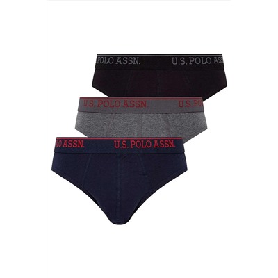 U.S. Polo Assn. Erkek Siyah - Antrasit Melanj - Lacivert 3 Lü Slip 80436
