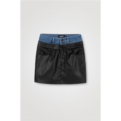 Minifalda slim doble cintura