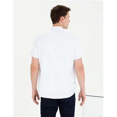 Açık Lacivert Slim Fit Kısa Kollu Gömlek