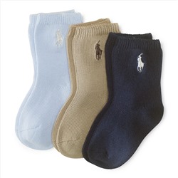 Набор носков Ralph Lauren STRETCH CREW SOCK 3-PACK