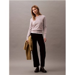 New Arrival Smooth Cotton Relaxed Monogram Logo Sweater