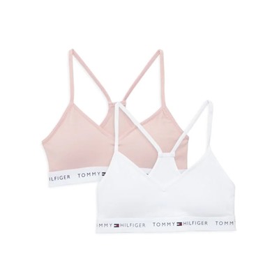 TOMMY HILFIGER Girl's 2-Piece Logo Band Bra Set