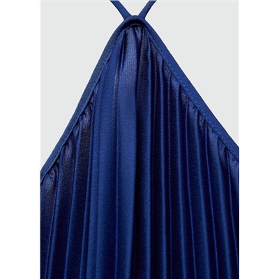 Vestido plisado cuello halter