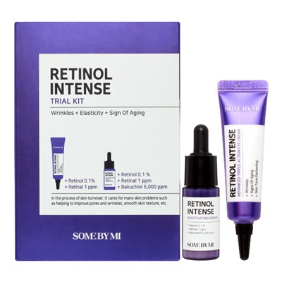 SOME BY MI RETINOL INTENSE TRIAL KIT (2components) Набор: Интенсивный крем для кожи вокруг глаз с ретинолом, Интенсивная антивозрастная сыворотка для лица с ретинолом 10мл+10мл