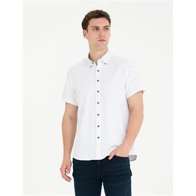 Haki Slim Fit Kısa Kollu Gömlek