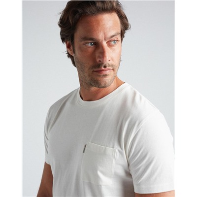 Pocket T-shirt, Men, White