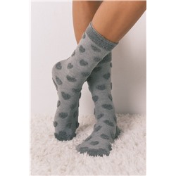 Calcetines largos rosa corazones relieve