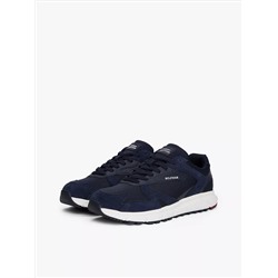 Mixed-Texture Suede Runner Sneaker