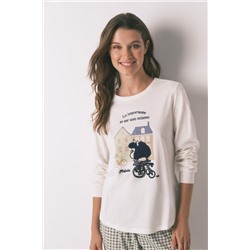 Pijama largo 100% algodón Mafalda blanco