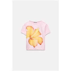 POLYAMIDE FLORAL T-SHIRT