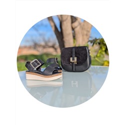 КОМБО испанские босоножки S44AC+итальянская сумка AB.ZAPATOS PELLE · 2704 Negro АКЦИЯ