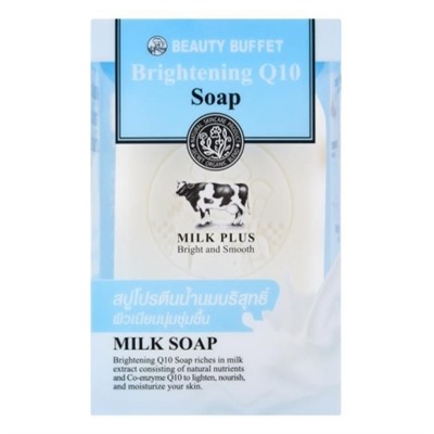 Косметическое мыло для лица и тела SCENTIO MILK PLUS BRIGHTENING Q10 SOAP, 100гр.\ Beauty Buffet Milk Plus Brightening Q10 Soap 100 g