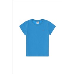 Erkek Çocuk Turkuaz Basic Bisiklet Yaka Tişört