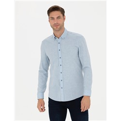 Açık Mavi Slim Fit Uzun Kollu Gömlek