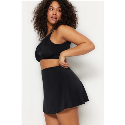 Siyah Şort Etekli Mini Büyük Beden Bikini Altı TBBSS23CR00015