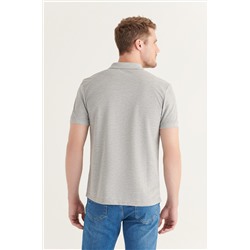 Gri %100 Pamuk Serin Tutan Polo Yaka T-Shirt