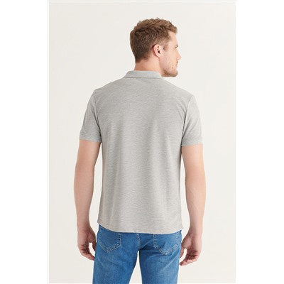 Gri %100 Pamuk Serin Tutan Polo Yaka T-Shirt