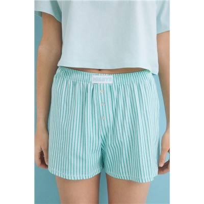 Pijama corto 100% algodón verde