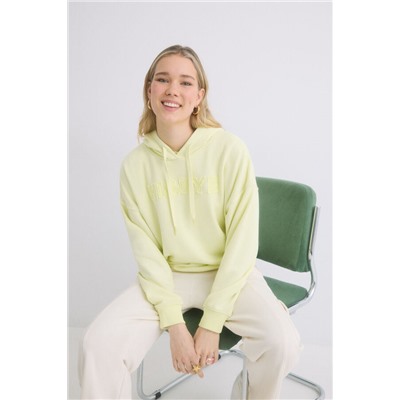 Sudadera capucha felpa algodón amarillo