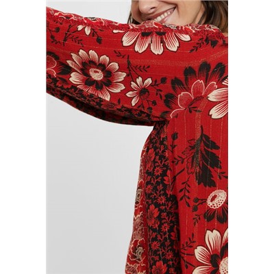 Blusa loose cuello barco flores