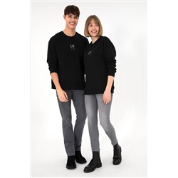 Erkek Siyah Basic Sweatshirt