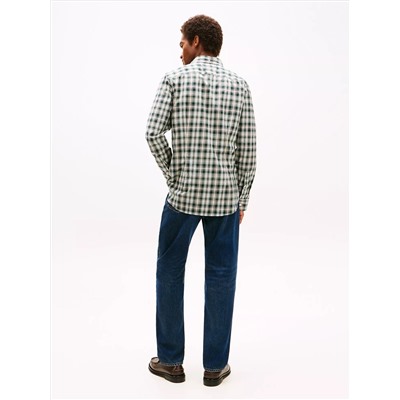 Slim Fit Plaid Print All-Day Shirt