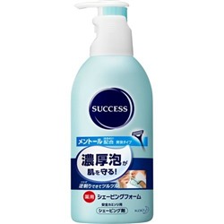 Пена KAO SUCCESS для бритья мужская с ментолом и экстрактом морских водорослей флакон-дозатор 250гр