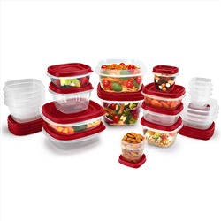 Rubbermaid Easy Find Vented Lids Food Storage Containers, Set of 21 (42 Pieces Total), Racer Red