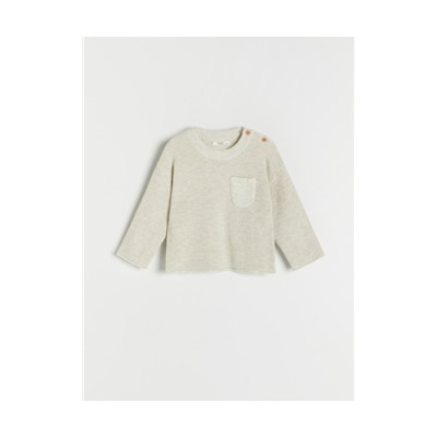 Baumwoll-Pullover mit Knöpfen