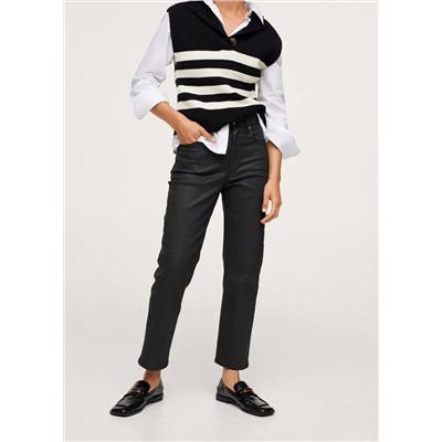 Vaqueros rectos tiro alto crop -  Mujer | MANGO OUTLET Melilla
