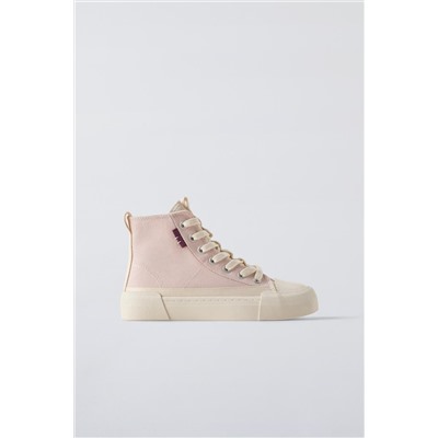 COTTON HIGH-TOP SNEAKERS