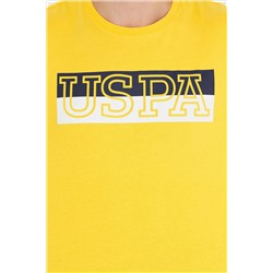 Erkek Koyu Sarı Bisiklet Yaka Tişört