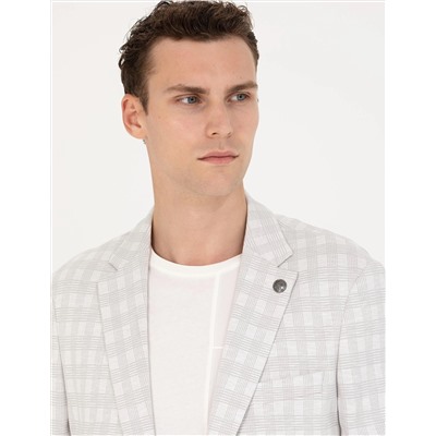 Açık Gri Slim Fit Ceket