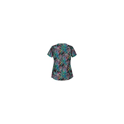 UA Pop Dots Black Asymmetrical Scrub Top