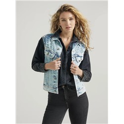 Womens Pearl Denim Vest
