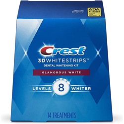 Crest 3D Whitestrips, Glamorous White, Teeth Whitening Strip Kit, 28 Strips (14 Count Pack)
