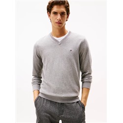 Solid Logo V-Neck Sweater