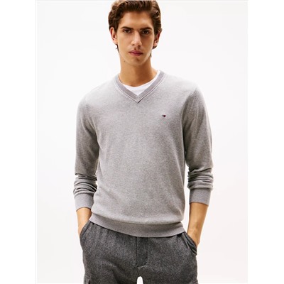 Solid Logo V-Neck Sweater