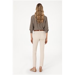 Kadın Taş Toothpick Fit Kanvas Pantolon