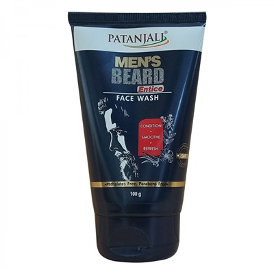 PATANJALI Men'S Beard Entice Face Wash Мужской гель для мытья лица и бороды 100г