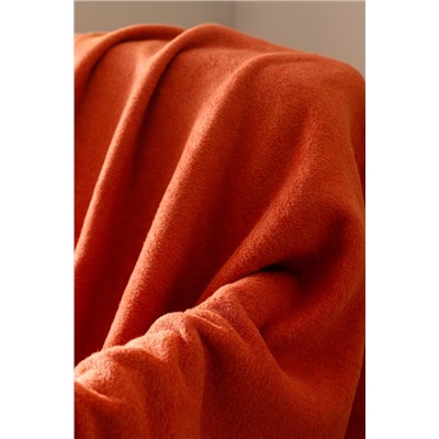 Plain Pamuklu Jakar Tv Battaniye - Kiremit - 130x170 cm
