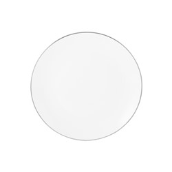 Тарелка обеденная, 27,5 см, фарфор P, белая, с серебристым кантом, White Platinum, 63325
