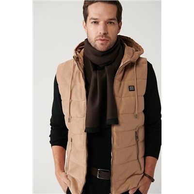Avva Erkek Bej Kapüşonlu Elyaflı Slim Fit Dar Kesim Yelek A32y6511 A32Y6511