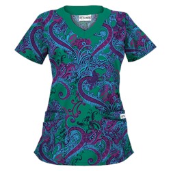 UA French Twist Edgy Emerald Scrub Top