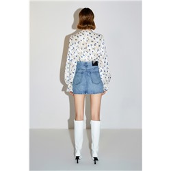 Minifalda vaquera de talle alto Azul claro