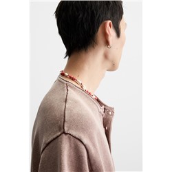 WASHED KNIT BUTTON-UP T-SHIRT