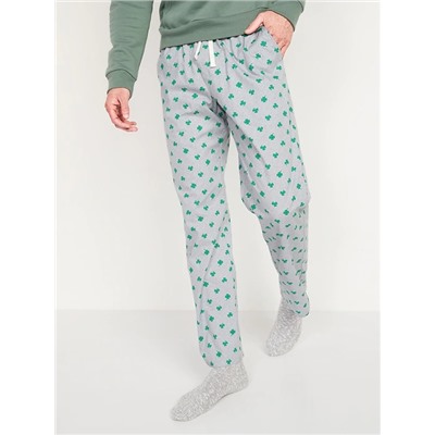 Printed Poplin Pajama Pants for Men